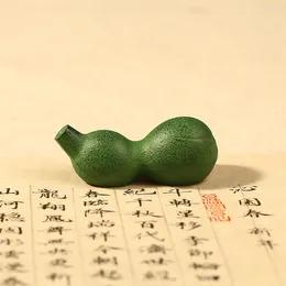 Decorative Figurines Creative Cast Iron Gourd Small Ornaments Pen Holder Metal Home Decoration Crafts