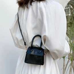 Shoulder Bags Mini Small Square 2024 Fashion High Quality PU Leather Women's Handbag Crocodile Pattern Chain Messenger