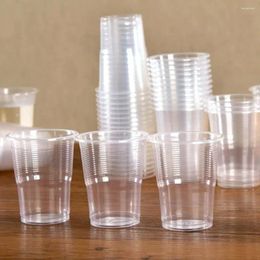 Disposable Cups Straws 50Pcs Clear Plastic Party S Glasses Jelly Ice Cream Wine Tea Coffee Cup Birthday Tumblers