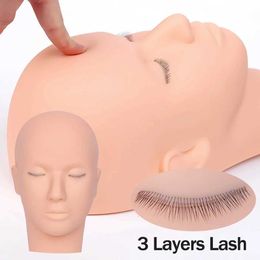 Mannequin Heads 3-layer eyelash training human model head for Practising graffiti makeup tools extension Q240510