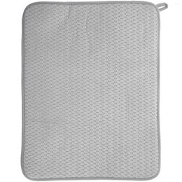 Table Mats Dish Drainer Mat Kitchen Reusable Countertop Microfiber Water Absorbing Wear-resistant Tableware Decor