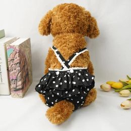 Dog Apparel Soft Pet Sanitary Pants Diaper Shorts Polka Dot Print Cotton Pajama Suit Adjustable