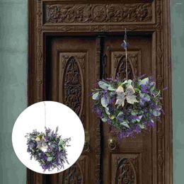 Decorative Flowers Artificial Garland Purple Wreaths Front Door Romantic Heart-shaped The Sign Flower Plastic Valentine's Day Pendant Party