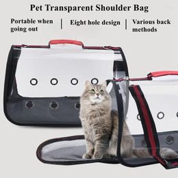 Cat Carriers Pet Carrier Bags Pets Handbag Dog Bag Outdoor Portable Transparent Breathable Backpack Travel Puppy Kitten