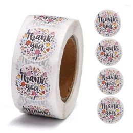 Gift Wrap 3roll 1500pcs Thank You Stickers Self-Adhesive Kraft Paper Adhesive Labels For Festival Christmas Holiday Presents