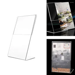 Frames A6 Transparent Acrylic Picture Frame Display Stand Desk Card Price Tag Clip Sign Holder Stands