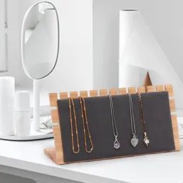 Jewellery Pouches Wooden Necklace Display Stand Lightweight Easel Multiple For Storage