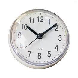 Wall Clocks Quartz Cute Kitchen Clock Home Decor Waterproof White Anti Fog Easy Instal Bathroom Shower Battery Powered Mini Sucker