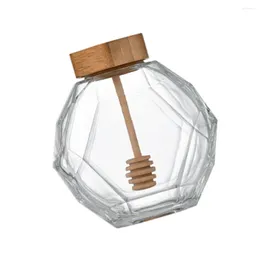 Storage Bottles Glass Honey Jar Tank Container Tea Sugars Sealed Packaging