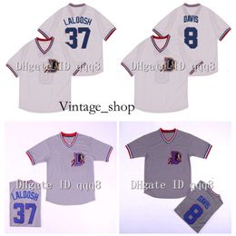 Vin 37 Nuke LaLoosh Jersey 8 Crash Davis 1988 Bull Durham Baseball Jersey Grey White Pullover 100% Stitched