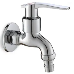 Bathroom Sink Faucets Style Chrome Bibcock Faucet Brass Wall Mounted Washing Machine Tap Garden Outdoor Mixer