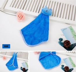 Towel Baby Infant Coral Velvet Hand Cartoon Animal Kitchen Hanging Bath Wipe Washcloths Kids Handkerchief