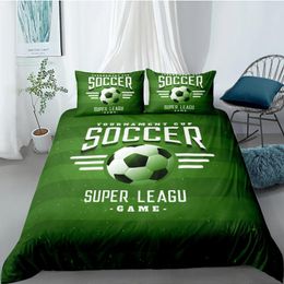 Bedding Sets 3D Football Design Duvet Cover Set Quilt Covers And Pillow Cases Full Twin Double Single Size Green