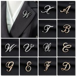 Brooches 1PC Wedding Memorial Jewellery 26 English Letters Crystal Brooch Pin Clothing Accessories Fashion