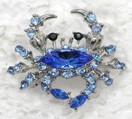Whole C786 B Sapphire Marquise Crystal Rhinestone Crab Fashion Brooches Costume Pin Brooch Jewellery gift1192649