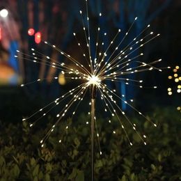 Solar Powered Ground Mounted Park Green Community Fireworks Atmosphere Lights, Decorative Lights