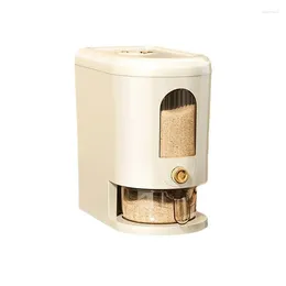Storage Bottles Rice Bucket Cereal Dry Food Flour Bin Dispenser Push-Type Holder With Sealed Design For Kitchen Tool