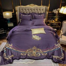 Bedding Sets Svetanya 600TC Egyptian Cotton European Style Embroidery Duvet Cover Set Pillow Cases Flat/Fitted Sheet