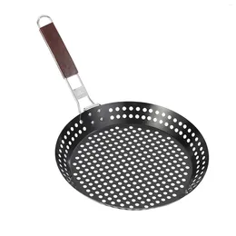 Pans Grilling Skillet Easily Clean Round BBQ Griddle Roasting Cooking Outdoor Pan For Baking Frying Indoor Beach