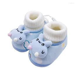 Boots Baby Boys Girls Cosy Booties Soft Sole Non-Slip Winter Crib Shoes Infant House Slippers Toddler First Walkers 0-18M