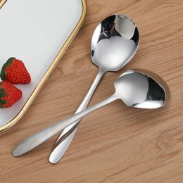 Spoons 2Pcs Buffet Dispense Spoon Stainless Steel Serving Scoop Large Tablespoons Soup Banquet Flatware