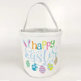 Storage Bags Cute Easter Bucket Canvas Egg Hunting Handbag High Quality Basket Kids Gift For Festival Decoration