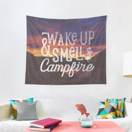 Tapestries Wake Up And Smell The Campfire Tapestry Decorative Paintings Room Decoration Korean Style Cute Decor