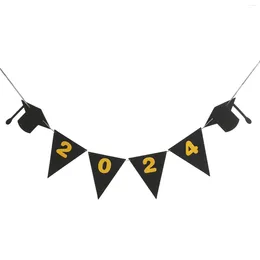 Party Decoration Graduation Banner Decorative Felt Cloth 2024 Pull Flag