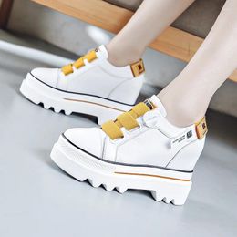 Fitness Shoes SWONOC Genuine Leather Sneakes Women White Wedges 2024 Autumn Female Casual Platform Sneakers Lady