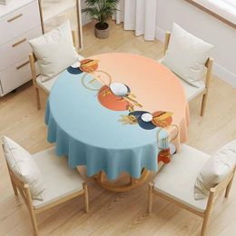 Table Cloth Circular Water And Oil Free Wash Can Wipe Anti- Advanced Sense Of Simple Light Luxury Tablecloth