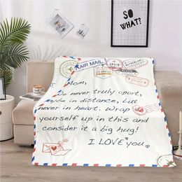 Blankets Envelope Printed Blanket Dear Mom Mother's Day Gift Throw Nap For Couch Bed Sofa Office Camping Travel