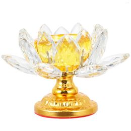 Candle Holders Lotus Stand Crystal Candlestick Temple Pray