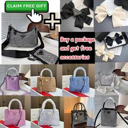 Luxury Tote Bag Fashionable Rhinestone Clutches Men Fashion Mirror Quality Hobo Shoulder Bag, Messenger Chain Tote Vintage Crossbody Underarm Clutch