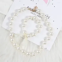 Chains Fashion Kids Romantic Pearl Jewellery Set For Children Simulated Bead Necklace Bracelet Little Girl's Birthday Party Toys