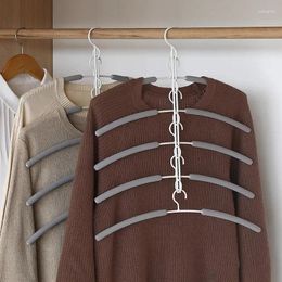 Hangers 5 In 1 Anti Slip Metal Sweater Coat Multi Layers Wardrobe Clothes Rack Heavy Space Save Blouse Closet Storage Organiser