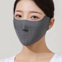 Scarves Sun Protection Silk 3D Face Mask Women Cycling Anti-UV High Quality Solid Color Breathable Hunting Running Sport