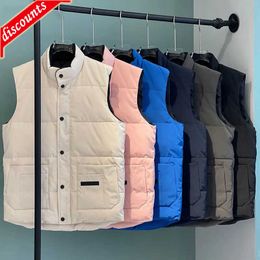 New Mens Freestyle Real Feather Down Winter Fashion Vest Body Warmer Advanced Waterproof Fabric Men Women Vests Jacket GQAK
