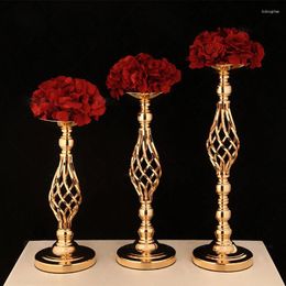 Candle Holders Gold/Silver Plating Vases Stand Wedding Prop Decor Road Lead Table Centrepiece Rack Pillar Party Candlestick