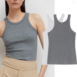 Women's T Shirts Maxdutti Summer Tshirts Women Fashion Basic Knitted Tank Tops Minimalism Causal Sleeveless T-shirt For Ladies