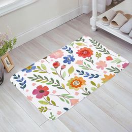 Carpets Cartoon Flower Floral Color Kitchen Floor Mat Living Room Decor Carpet Home Hallway Entrance Doormat Balcony Door Anti Slip Rug