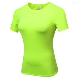 Active Shirts Female Short Sleeve Tops Quick Dry Moisture Absorption Yoga Tee Muscle Sweatshirt Fitness Clothing Compression Uniform