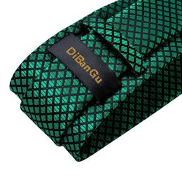 Neck Tie Set fashion 8cm Green Black Plaid Mens Tie Set Business Formal Necktie Handkerchief Mens Gift Gravatas Dropshipping