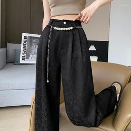 Women's Pants 2024 Women Y2K Vintage Striped Lounge Pinstriped Wide Leg Drawstring High Waist Loose Casual Trousers Streetwear