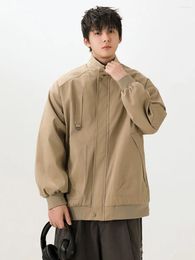 Men's Jackets Vintage Sold Baseball Cargo Jacket Men Standing Collar Fashion Trend Spring Autumn Loose Casual Workwear Uniform