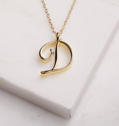 10PCS Silver Small Initial Alphabet Capital Letter Necklace All 26 English AT Cursive Luxury Monogram Name Word Text Character Pe8640370