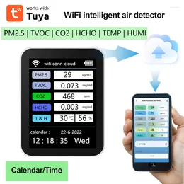 WiFi 7 In 1 Smart Air Quality Monitor CO2 Metre TVOC HCHO PM2.5 Tester Digital Sensor Formaldehyde Gas Detector Tuya APP