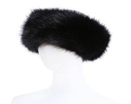 10 Colours Womens Faux Fur Headband Luxury Adjustable Winter warm Black White Nature Girls Fur Earwarmer Earmuff Hats For Women332W5570110