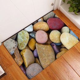 Bath Mats Pebble Printed Doormats For Entrance Door Non-slip Carpets Living Room Coffee Table Floor Absorbent Kitchen Rugs