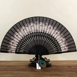 Decorative Figurines Folding Fan Chinese Style Peacock Printings Exquisite Printing And Dyeing Women's Silk Special Gift Dance Props