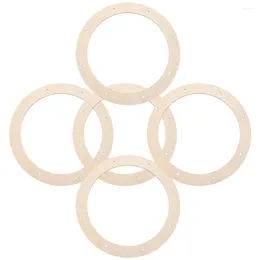 Decorative Flowers 5 Pcs Crafts Wreath Round Frame Making Frames DIY Forms Wood Circle Backdrop Stand Rings Tool